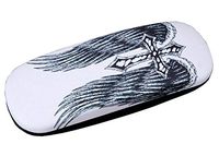 PU Leather Hard Shell Eyeglass Case Glasses Storage Case Protective Case for Glasses Cross Pattern - 06