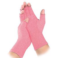 Non-Slip Copper Arthritis Gloves Comfy Fit, Breathable & Moisture Wicking Fabric, Men & Women Open Finger Hand Compression Gloves for Joint Pain Symptom Relief, Ease Muscle Tension - S …