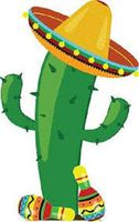 HotSaleStore Sticker Seals 48 Cute Sombrero Cactus Mexican!!! Sticker Label Envelope Seals 1.2" Round