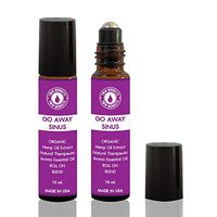 Pack of 2 Pre-Diluted Organic Hemp Oil Extract Natural Therapeutic Aroma Essential Oil Blend (Roll On, GoAway Sinus)