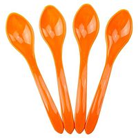 Curved Plastic Ice Cream Spoons - Orange Disposable Dessert Spoons - 5.75 Inch Birthday Party Spoons - Frozen Dessert Supplies - Fast Shipping! 500 Count