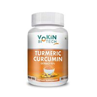 Vokin Boitech 100% Natural Turmeric Curcumin Extract 95%(Curcuminiod) with Piperine 90 Capsules 500Mg