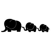 Adorable Elephant Family - Black Vinyl Decal for 13" MacBook