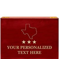 Crown Awards Texas Rosewood Humidor Gift, Customize with Your Own Text Engraving Prime