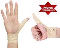 EXCELYFE Adjustable Wrist & Thumb Support Brace | Therapeutic Stabilizer Proven to Relieve Pain Including Arthritis, Rheumatism, Carpal Tunnel, Tenosynovitis (Medium-Left Hand)