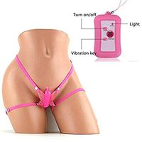 Wireless Cordless Vibrating Strap-On Butterfly Best for Surprise Her, Pink