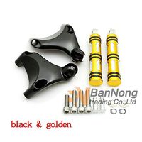 Frames & Fittings Motorcycle Modified Aluminum CNC Rear Foot Pedal Assembly Pedal Support Fixed a Tripod for Harley XL883 XL1200 2004-2013 Year - (Color: Chrome Black)