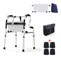 Medical Walker Elderly Care Walking Aid with Base Plate and Armrest for Seniors, Handicap, Fracture Disabled, Max 180 Kg