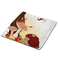 2-Pack 13" Face Bath Towel Set Hand Towels and Washcloths Microfiber Dish Cloth, Defoliating Autumn Leaves Falling on Amanita Muscaria Mushrooms and a Hedgehog