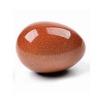 DingSheng Yoni Egg Natural Crystal red Goldstone Sand Stone undrilled Rock Quartz Oval Healing Meditation Eggs Massage Tool Pelvic Kegel Exercise Vaginal Tightening Ball