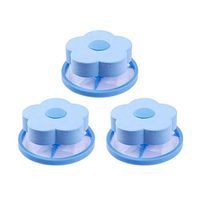 SUPVOX 3Pcs Flower Shaped Washing Machine Floating lint mesh Bag Washer lint Catcher Laundry Hair Filter Cleaning Tool for Home (Sky-Blue)