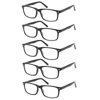 Men's Reading Glasses - 5 Pairs Readers for Men - Includes Sun Readers Eyeglasses (5 Pack Black, 4.0)