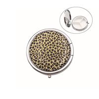 ROSENICE Pill Box Travel Pill Case Round Metal Pill Organizer First Aid Drug Holder with 3 Compartment(Pattern 3)