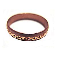 Pure Copper Band Ring with Checker Pyramid Traingle Design Sz 8