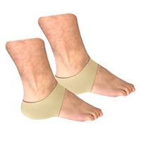 Starmace Foot Heel Protector Gel Silicone Cushioning Reduce Walking Standing Running Pressure Ankle Pain Everyday Use 1 Pair (Beige, S/M)