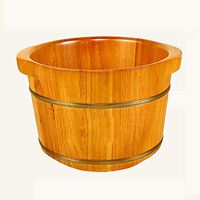 Wooden Foot Basin，Oak Shiatsu Massage Thickened Footbath，Sauna Bucket can Beauty