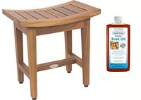 AquaTeak Patented 18" Maluku Lotus Teak Shower Bench & AquaTeak Premium Teak Oil