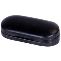 Exttlliy Leather Double Layer Eyeglass and Contact Lens Case 2 in 1 Multifunction Travel Kit Easy Carry Box (Black)