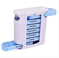 7 Day Weekly Pill Organiser Stacking Tower Large 4 Daily Compartments Tablet Box