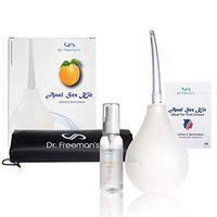 Clear silicone enema bulb anal douche colon cleansing with lubricant and bag