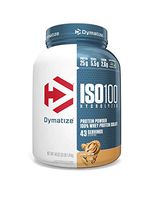 Dymatize ISO100 Hydrolyzed Protein Powder, 100% Whey Isolate Protein, 25g of Protein, 5.5g BCAAs, Gluten Free, Fast Absorbing, Easy Digesting, Peanut Butter, 3 Pound