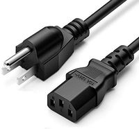 UL Listed 4Ft 18AWG Universal Power Cord for NEMA 5-15P to IEC320C13 Cable 1.2M / Black