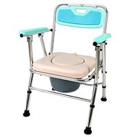 WDDMFR Commode Chair, with Padded Toilet Seat, Bathroom Anti-Slip Adjustable Height Folding Bathroom Shower Stool