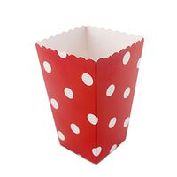 IPALMAY Mini Paper Popcorn Boxes Pack of 36 - Birthday Favor Box - Buffet Boxes - Sweet Boxes, Family Movie Night Cinema Boxes, Red and White Polka Dot