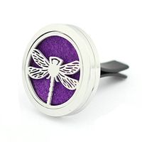 joymiao Car Fragrance Diffuser Vent Clip Car Air Freshener Perfume Aromatherapy Essential Oil Diffuser Stainless Steel Locket Dragonfly