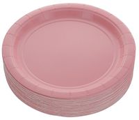 Amcrate Pink Disposable Party Paper Dessert Plates 7" - Ideal for Weddings, Party’s, Birthdays, Dinners, Lunch’s. (Pack of 50)