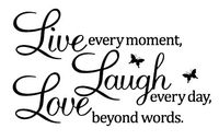 CCI Live Laugh Love Butterflies Decal Vinyl Sticker|Cars Trucks Vans Walls Laptop| Black |7.5 x 4.5 in|CCI1145
