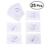 BESTOYARD 1 to 25 Hollow Number Place Holder Table Number Figure Card Seat Decoration Paper Wedding Party Supplies 25pcs