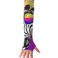 QG ZZX Fashion Zebra with Sunglasses Unisex Compression Arm Sleeves UV Protection Performance Arm Sleeve - for Outdoor Sports Baseball,Basketball,Football (1 Pair)