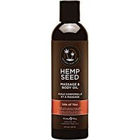Earthly Body Hemp Seed Massage and Body Oil, Isle of You, 8 Ounce