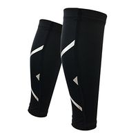 1 Pair Compression Recovery Calf Sleeves Leg Compression Socks for Shin Splint, Calf Pain Relief for Men Women (Black+Silver, X-Large)
