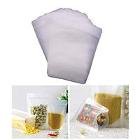 Matte Frosted Transparent Stand Up Resealable Reusable Zipper Zip Lock Pouch Bags, 200pcs (Frosted Transparent, 10” x 7.1”)
