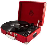 GPO Attache Protelx Red Briefcase Style Vinyl Record Player Turntable