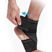 ANKIKI Ankle Strap(1Pair) Foot Support Multifunction Adjustable Soft Comfortable Elastic Ankle Support Unisex Basketball Running Sports Ankle Brace,Black