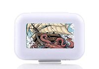 JWDCC Pill Box Case - Decorative Boxes - Giant Octopus Pattern- Pocket Medicine Tablet Holder Organizer Case Pill Box for Purse - Compact 8 Compartment