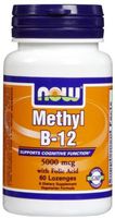 Methyl (Brain)B-12, 5000mcg, 60 LOZ by Now Foods (Pack of 8)