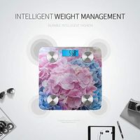 Blue and Pink Flowers of Hydrangea Weighing Machine for Body Digital Scale Body Weight Best Rated Bathroom Scales Tracks 8 Key Compositions Analyzer Sync with Fitness Apps 400 Lbs