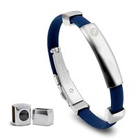 POWER IONICS New Titanium Ionic Magnetic Bracelet Band 2000ion/cm3,Adjustable,Fit for Size 6"-8" 5 Colors (Navy-)