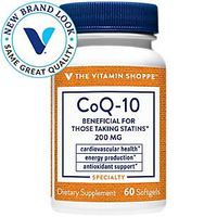 The Vitamin Shoppe CoQ10 200mg Beneficial for Those Taking Statins – Supports Heart Cellular Health and Healthy Energy Production, Essential Antioxidant – Once Daily (60 Softgels)