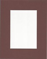 Pack of (2) 24x36 Dark Brown Picture Mats with White Core, Bevel Cut for 20x30 Picture, with 1/8" Foam Core and Clear Bags