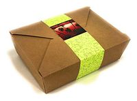 45 pcs - Paper Food Take Out Containers - 68oz - New Design with Waist Seal Band - Eco Friendly Disposable and Recyclable Kraft Paper Box - Sturdy, Leak & Grease Proof Microwavable Boxes