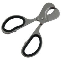 Stainless Steel Black Grip Scissors Style Cigar Cutter