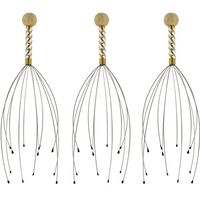Therapeutic Hand Held Head Scratcher - Scalp Massager for Deep Relaxation & Stress Reduction - Steel Wire Head Massager with Wooden Handle for at-Home Spa Relief and Relaxation (3)