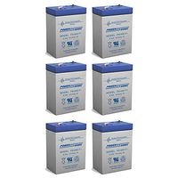 Power Sonic 6V 4.5AH SLA Battery Replaces cp0660 gp645 lcr6v4p hk-3fm4.5 wp4-6 - 6 Pack