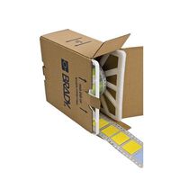 Brady PS-1000-2-YL 2" Width x 1.660" Height, B-342 Heat-Shrink Polyolefin, Matte Finish Yellow PermaSleeve Wire Marking Sleeve (Pack of 250)