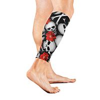 AHOMY Sports Calf Compression Sleeves Skulls with Red Flowers Leg Compression Socks for Men and Women
